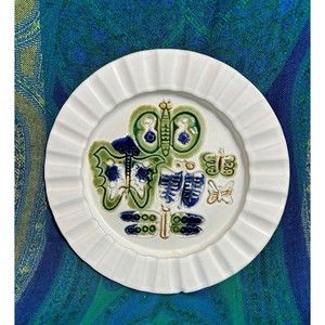 Vintage Butterfly Plate Bennington Potters Studio Vermont